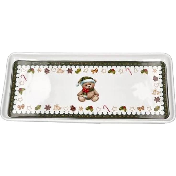 MamboCat Servierplatte Friend Weihnachts-Kuchenplatte rechteckig Porzellan 35x15,5 cm, Porzellan – Bild 1