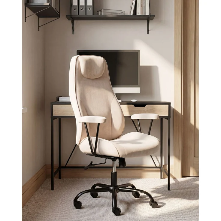 Bürostuhl TITAN Samtstoff Hellbeige – Bild 3