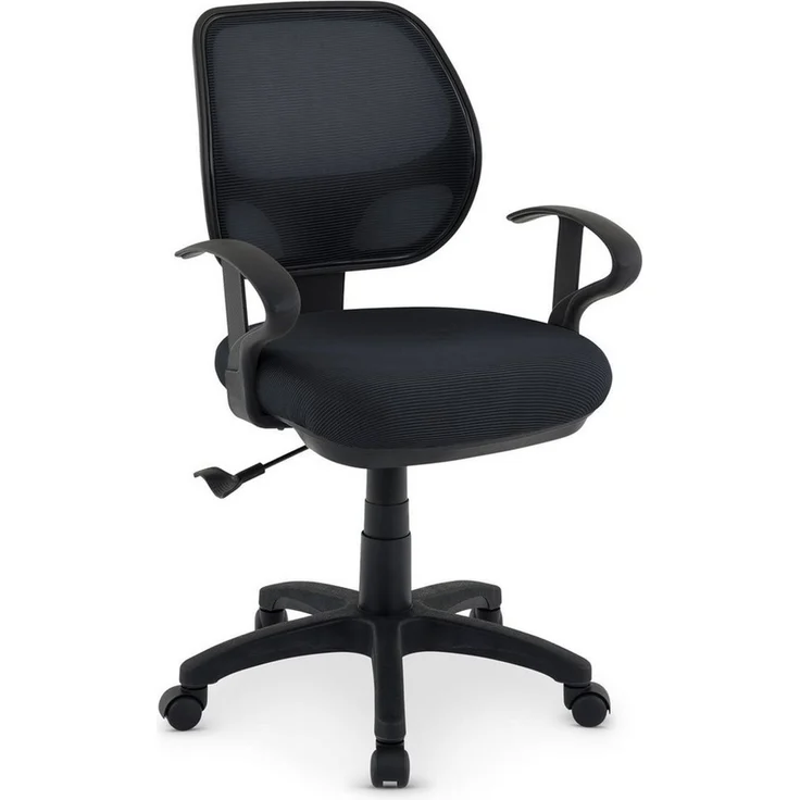 IDIMEX Drehstuhl COOL-1, Bürostuhl Kinder höhenverstellbar mit Wippfunktion Netzbezug Schwarz – Bild 2