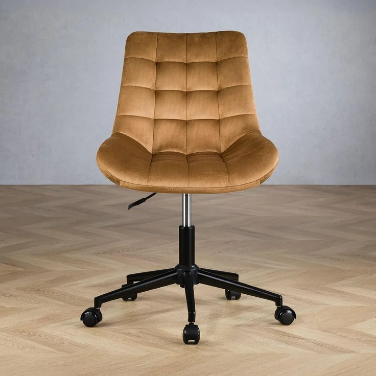 IDIMEX Drehstuhl ALISON, Bürostuhl Schreibtischstuhl höhenverstellbar modern mit Rollen gold – Bild 2