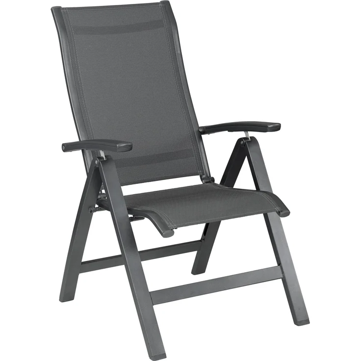 KETTLER 'ALTURA Curve' Multipositionssessel, Aluminium / Outdoorgewebe anthrazit, 70 x 62 x 110 cm – Bild 1