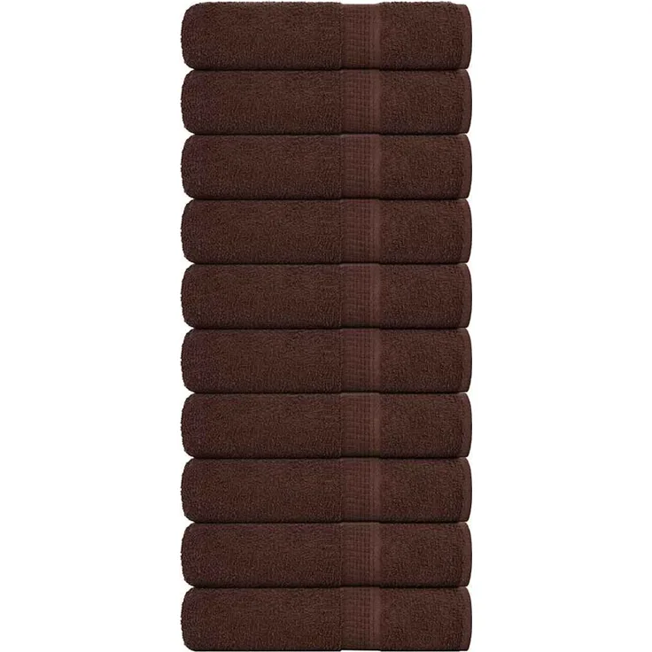 vidaXL Duschtücher FROGN 10 Stk. Braun 70x140 cm 360 g/m² 136763