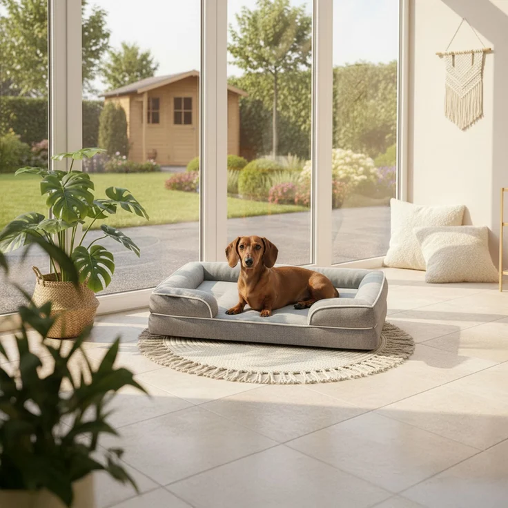 belviona Memoryfoam Hundebett orthopädisch, gelenkschonend & wasserabweisend mit abnehmbaren Bezug, 89x63x17 cm – Bild 2