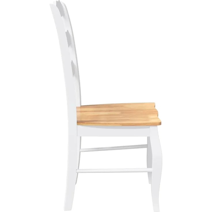 vidaXL Esszimmerstühle 2 Stk. Weiß Massivholz Gummibaum 4102496 – Bild 5