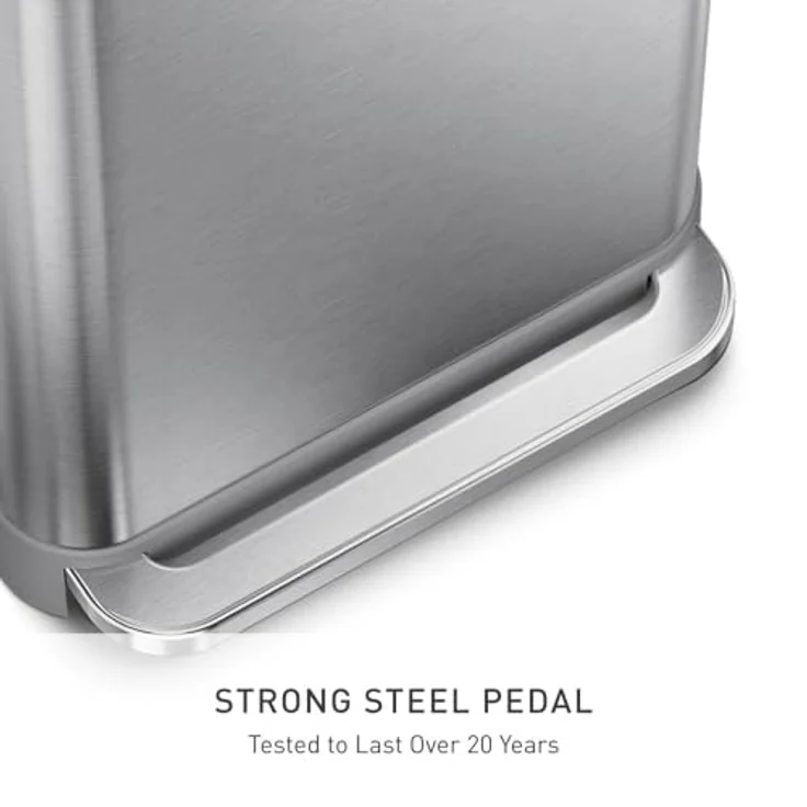 Simplehuman 45L rechteckiger Behälter mit Liner-Tasche, gebürstet – Bild 7