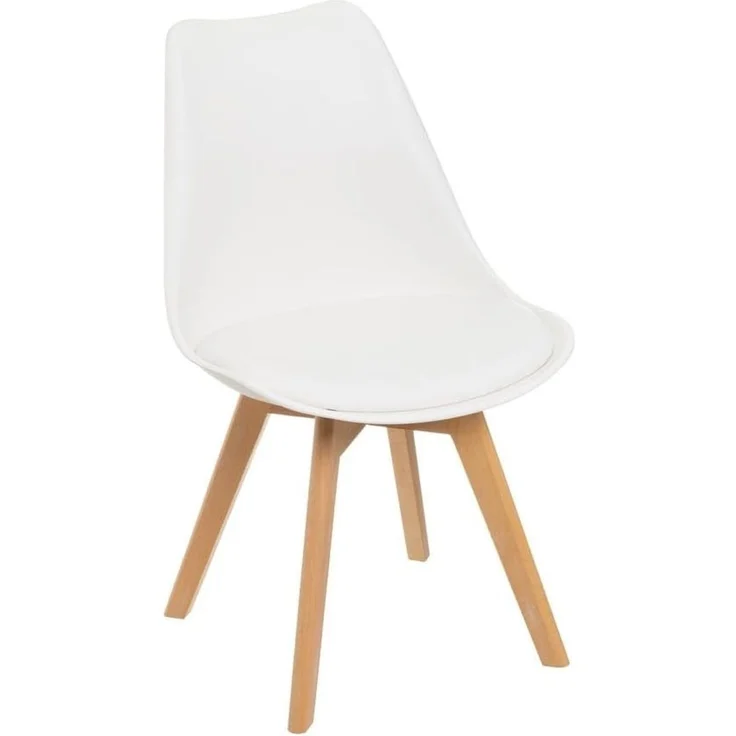 Set mit 4 Stühlen aus PP und Holz in Weiß und Natur – Bild 1