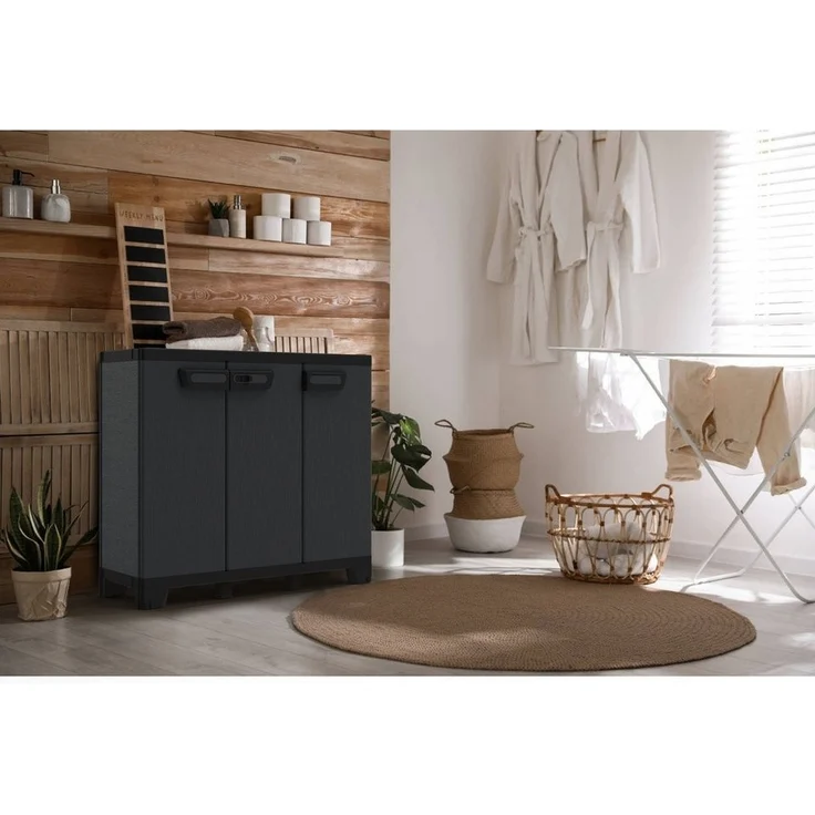 Kreher Mehrzweckschrank Dreitüriger Kunststoffschrank 'Ardesia' (Modell wählbar) – Bild 2
