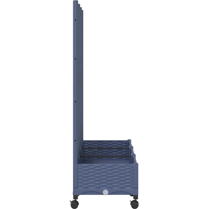 vidaXL Pflanzkübel mit Spalier und Rädern Blaugrau 120 x 40 x 146 cm 3423058 – Bild 4