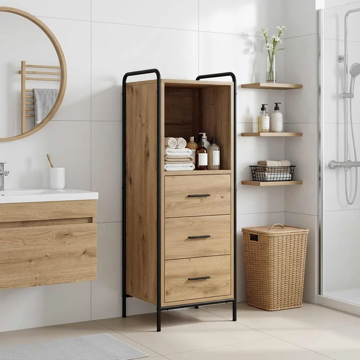 vidaXL Badezimmerschrank Artisan-Eiche 40 x 36 x 109,5 cm 8014051 – Bild 1