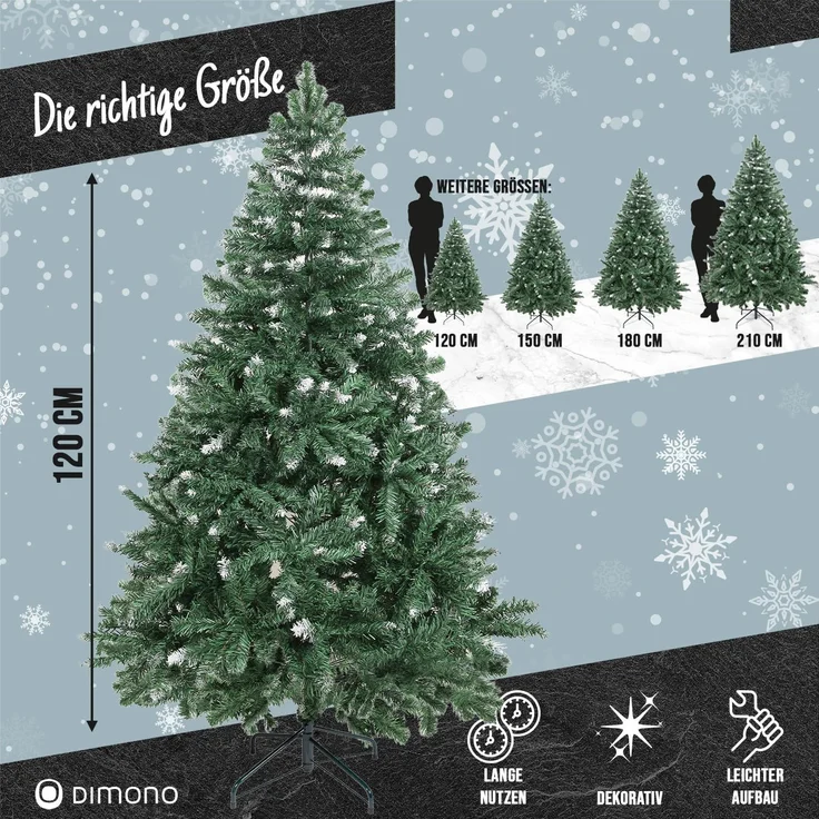 Dimono Künstlicher Weihnachtsbaum XXL Kunst Tannenbaum, Christbaum, Naturgetreuer Tannenbaum mit wunderschönen Baumspitzen – Bild 6