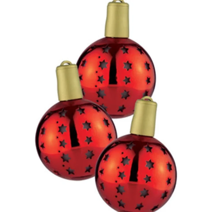 3x Lichterglanz LED Weihnachtsbaum Kugel Baum Schmuck beleuchtet kabellos rot – Bild 4