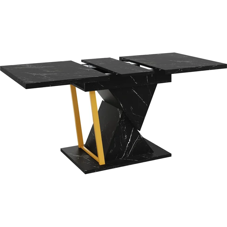 Ausziehbarer Esstisch - Holztisch in schwarz, 110(140) x 80 x 76 cm - Für Küche & Esszimmer - 6 Personen Tisch mit ausziehbarer Platt – Bild 8