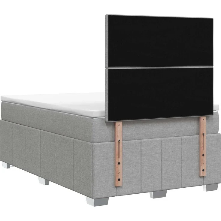 vidaXL Boxspringbett mit Matratze Hellgrau 120 x 190 cm Stoff 3454092 – Bild 8