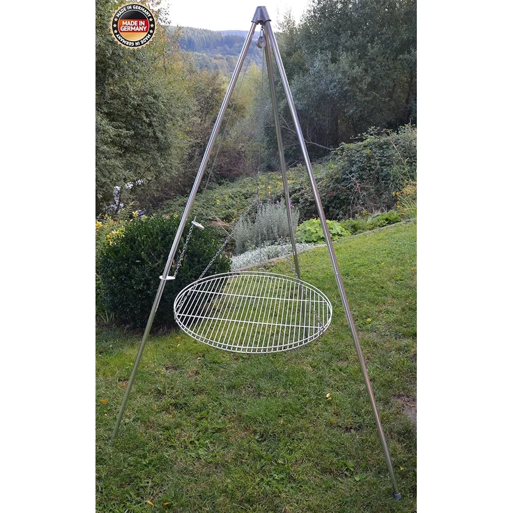Huber Grillgeräte Schwenkgrill mit Edelstahl Rost, Höhe 170 cm, Ø 60 cm – Bild 2