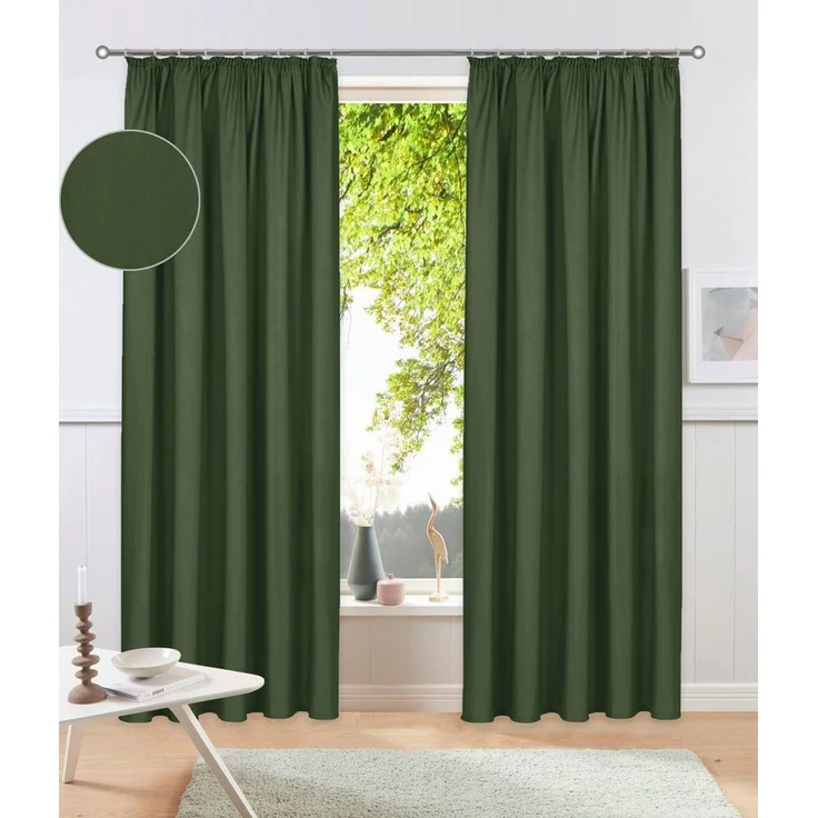 OTTO home Vorhang Parry (2 St), Kräuselband, blickdicht, Polyester, 2-er Set, blickdicht, monochrom, basic, einfarbig, Bestseller – Bild 1