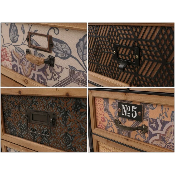 MCW Apothekerschrank MCW-O80-nbM Mit sechs Schubladen, Im Vintage-Look – Bild 4