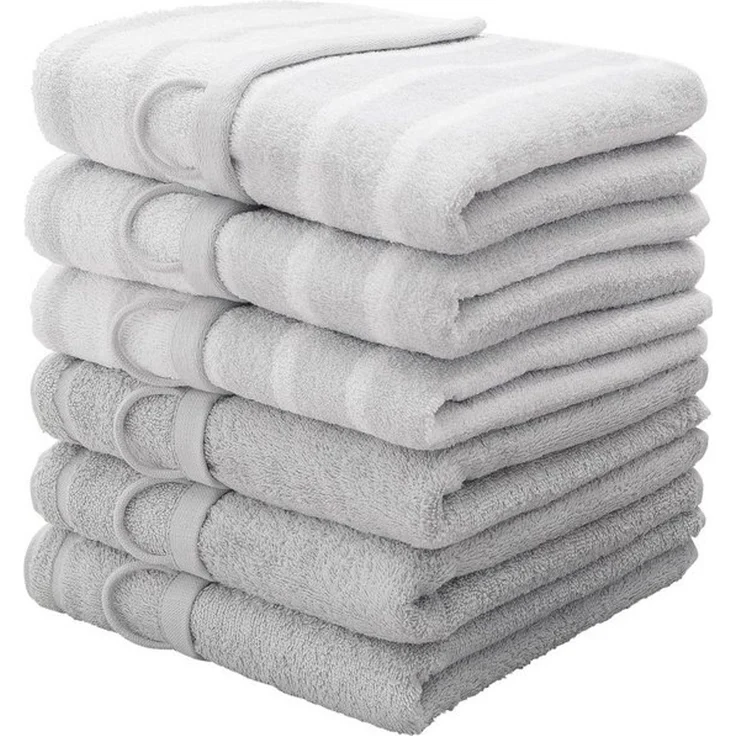 OTTO home Handtücher Finn, Walkfrottee (6-St), im 6 teiligen Set, Uni- und gestreiftes Design aus 100% Baumwolle – Bild 4
