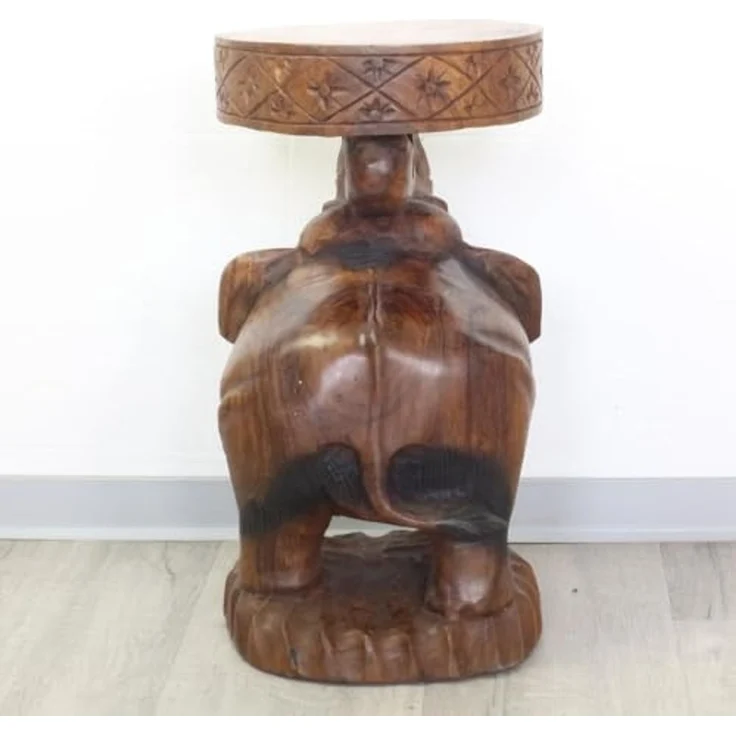 Oriental Galerie Blumenhocker Rundhocker Dekotisch Elefant Braun 50 cm (1 St) – Bild 5