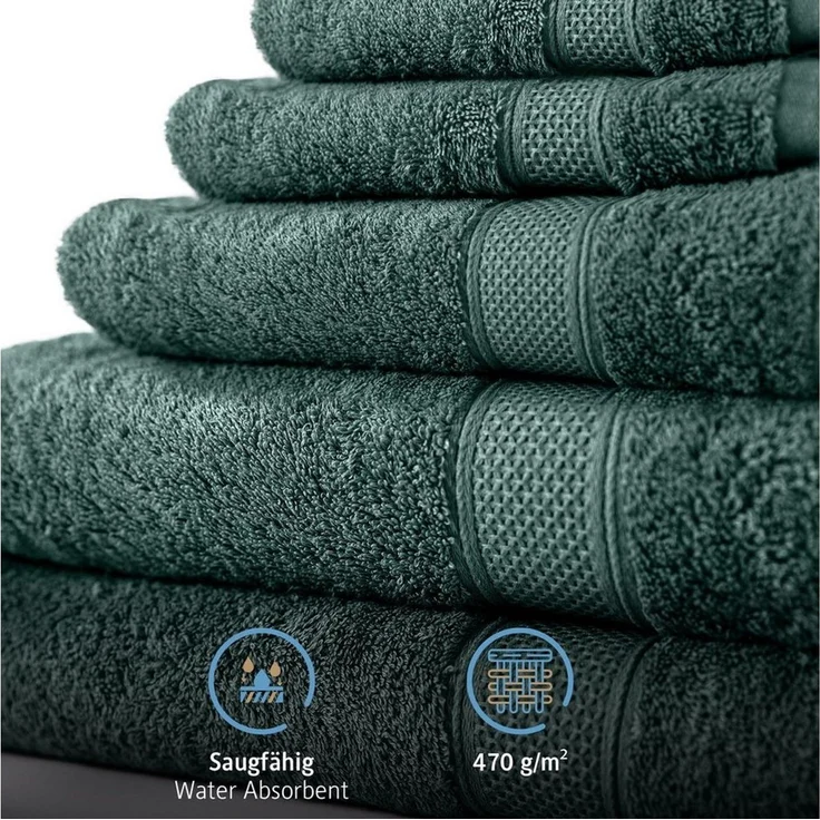 Komfortec Handtücher 100% Baumwolle, 470 g/m², Frottee (2-St), Badetücher 50x100 cm Set, Weich – Bild 3