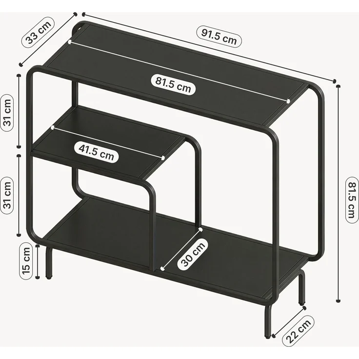 Konsolentisch Færder Metall 92 x 33 x 82 cm Schwarz [en. casa] – Bild 4