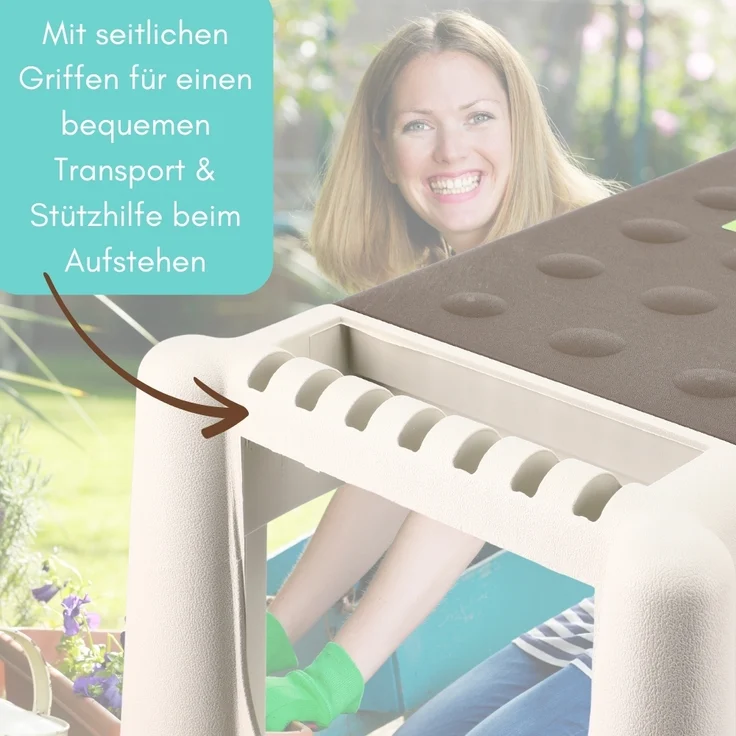 2er Set Kniebank 2in1 Kniekissen Garten Bank Sitzhocker Gartenkniebank Stauraum Kniehocker Gartenarbeit Gartenhocker mit Aufstehhilfe – Bild 5