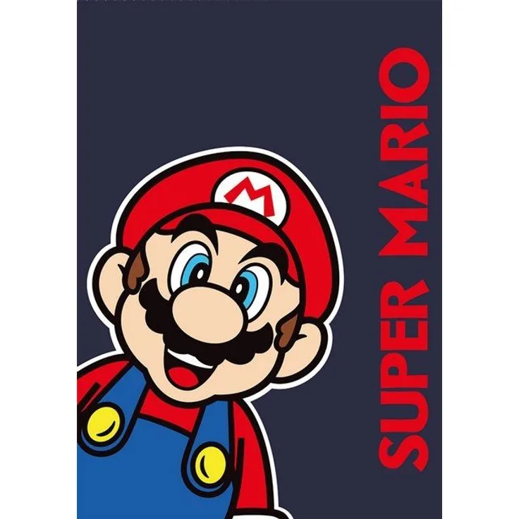 Kinderdecke Super Mario Fleecedecke Kuscheldecke 100 x 140 cm, Super Mario
