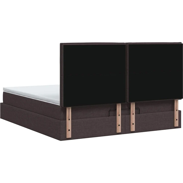 vidaXL Ottoman Bett mit Matratze Dunkelbraun 160 x 200 cm Stoff 3457421 – Bild 9