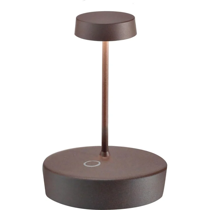 Zafferano, Swap Mini Lampe, Wiederaufladbare und Kabellose Tischlampe mit Touch Control, Geeignet für den Innen- und Außenbereich, Stufendimmer, 2200-3000 K, Höhe 14,8 cm, Farbe Corten