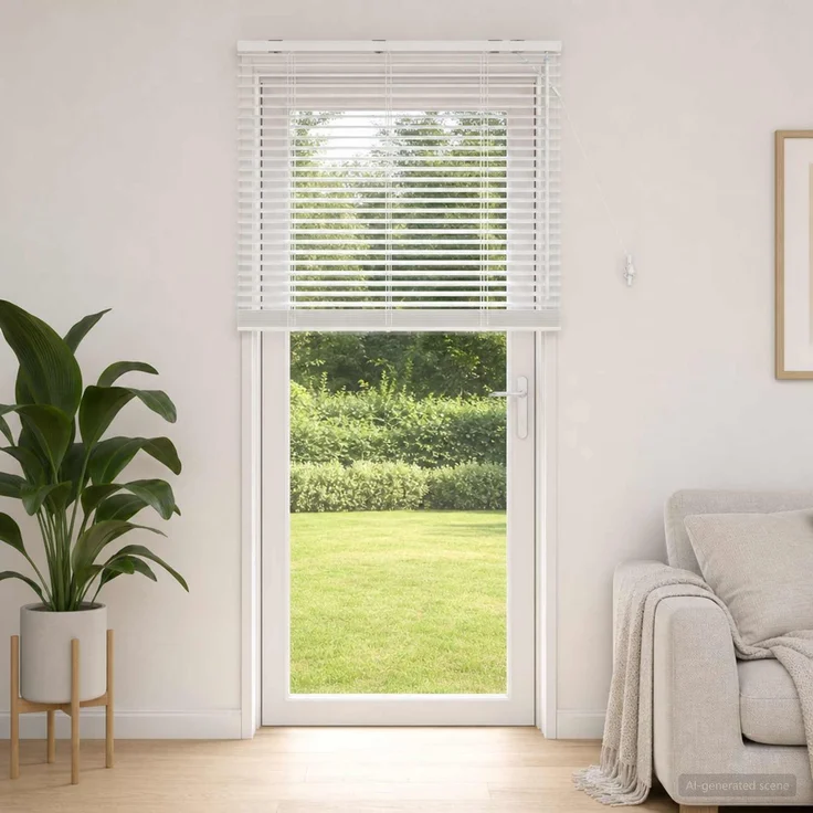 vidaXL Venezianische Jalousie Weiß 95 x 250 cm 35 mm 42015440 – Bild 1