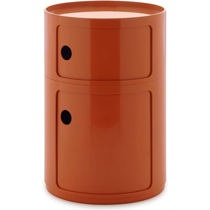 Kartell Componibili Big, Container 2-fächer, Durchmesser 42 cm, Orange