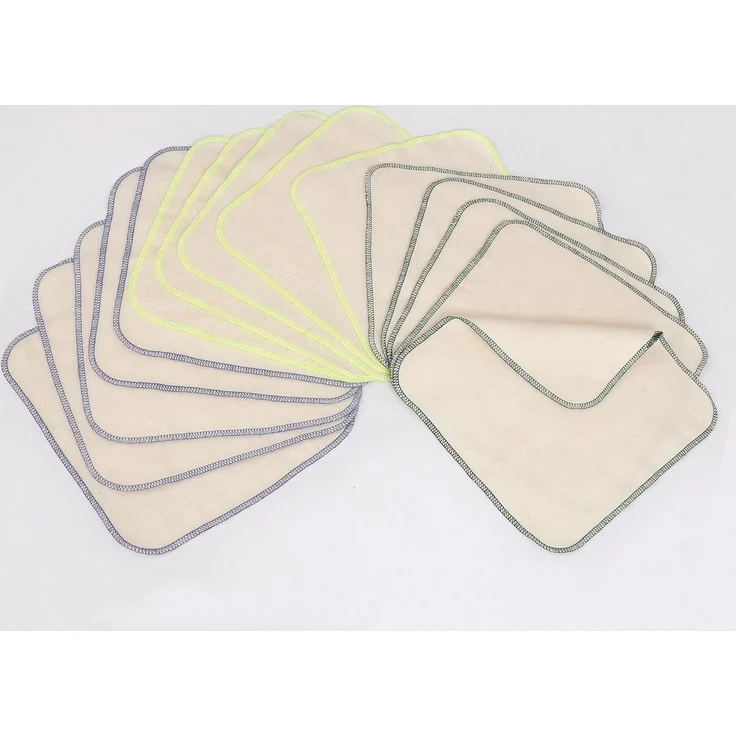 Montegoni Waschhandschuh Flanellwaschlappen aus Bio-Baumwolle-15 Stück 21cm x21cm, (Mehrweg Baby Waschlappen als Ersatz für Feuchttücher, 15-St), Kleine waschbare mini Baumwolltücher – Bild 2