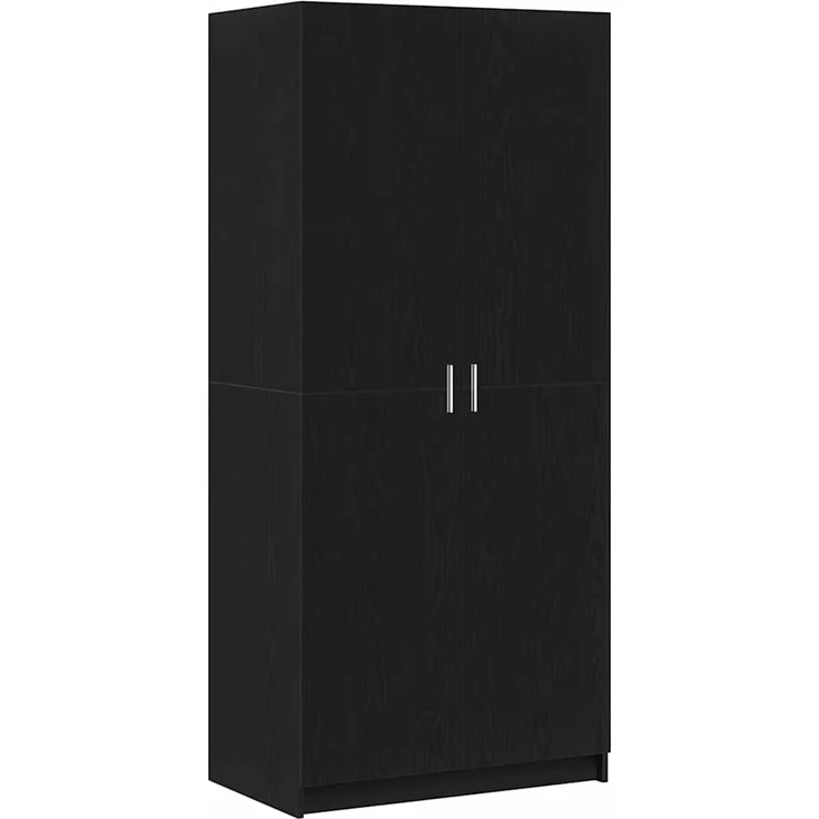vidaXL Kleiderschrank mit Tür Schwarz Eichen-Optik 80 x 50,5 x 180 cm 3333855 – Bild 1