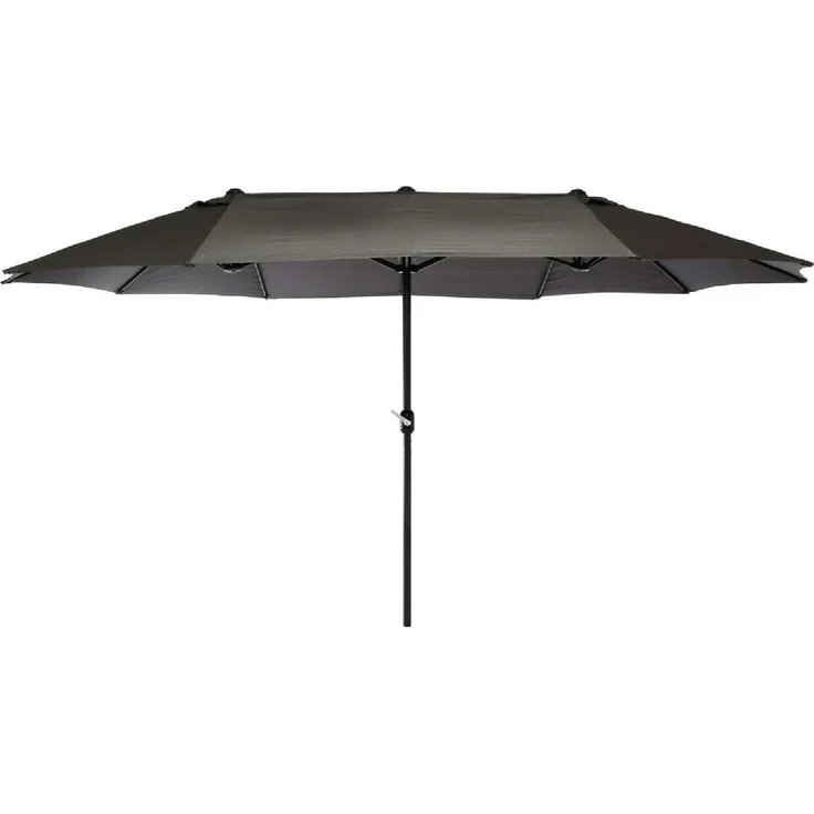 VCM Doppelsonnenschirm XXL, anthrazit 4,50m mit Kurbel, Polyester 180g/m², 2,65m Breite