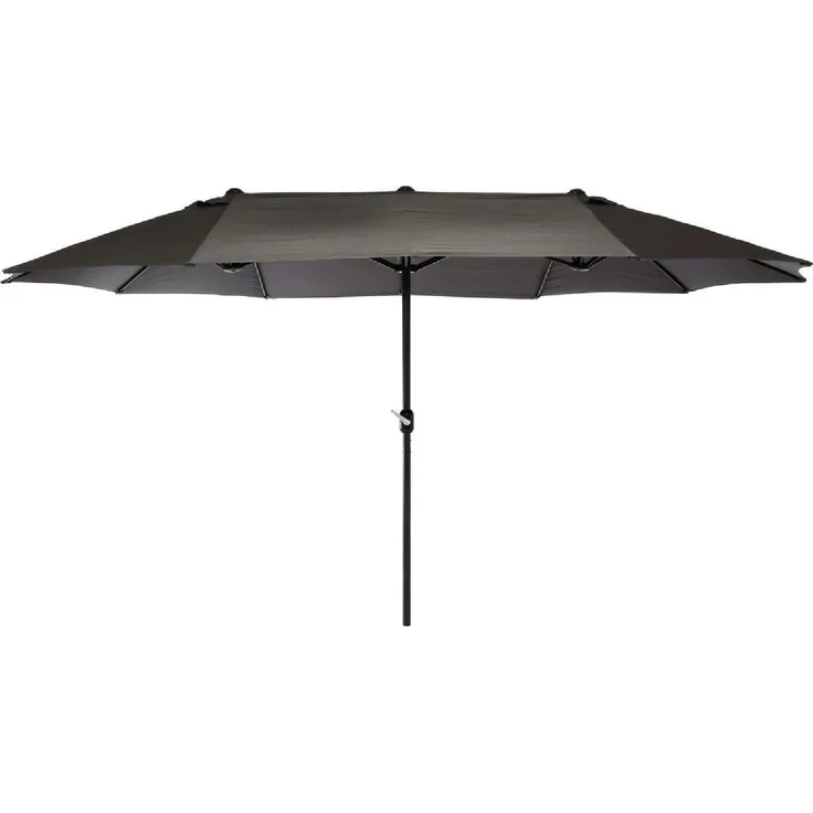 VCM Doppelsonnenschirm XXL, anthrazit 4,50m mit Kurbel, Polyester 180g/m², 2,65m Breite