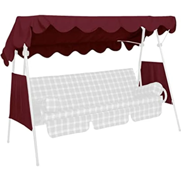 Angerer Freizeitmöbel Sonnendach für 3-Sitzer Hollywoodschaukel, wasser- und schmutzabweisend, bordeaux, 200 x 120 cm – Bild 2