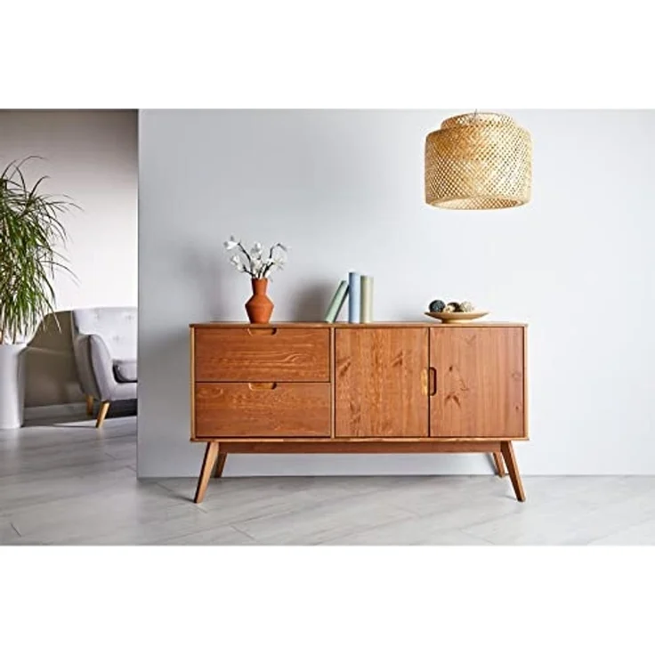 IDIMEX Sideboard TIVOLI, moderne Kommode mit 2 Türen und 2 Schubladen, Skandi kastenienfarben – Bild 2