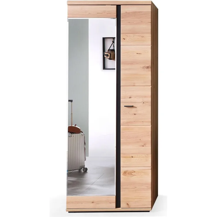 Möbel-Eins SAN MARINO Garderobenschrank, Material Teilmassiv, Altesche gebürstet / Artisan eichefarbig