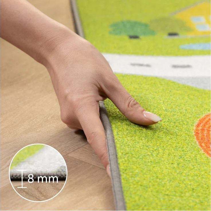 Carpettex Kinderteppich Straßenteppich, Rechteckig, Höhe: 7 mm, Kinderteppich Straßenteppich Teppich Kinderzimmer Rutschfest Waschbar – Bild 2