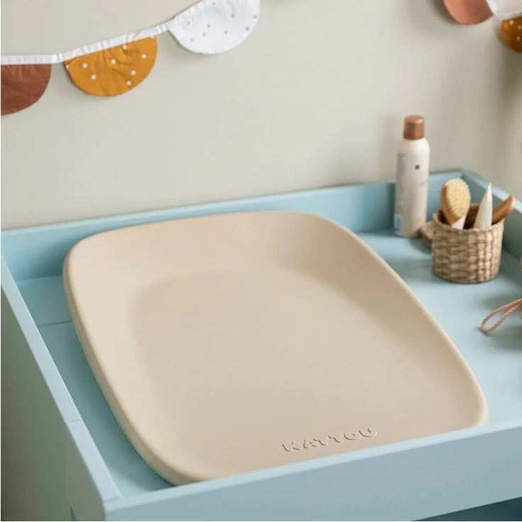 Nattou Wickelauflage 2.0 Softy PU Schaum 70x50x10 cm sand beige – Bild 2