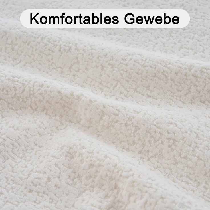 Wohnora-Vollkomprimiertes knochenloses Sofa,Wohnzimmer / Schlafzimmer mit segmentiertem Wolkensofa, modernem modularen Sofa, ohne Montage, komfortablem, hautfreundlichem Chenille-Stoff,H 66cm x T 263cm x B 171cm,Weiß – Bild 4