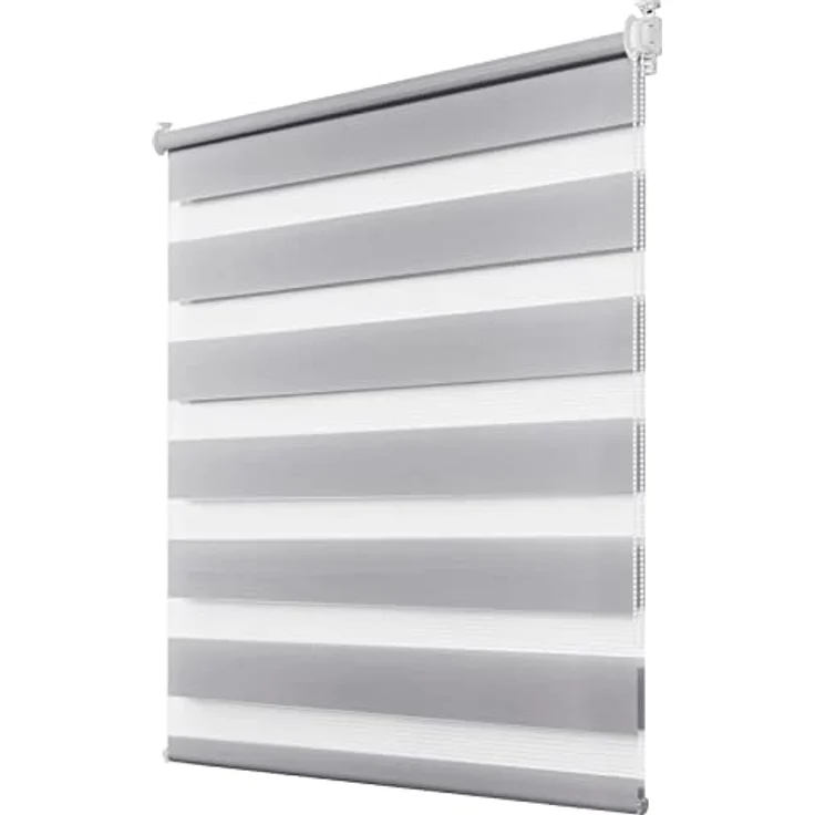 Deswell Doppelrollo Klemmfix ohne Bohren Grau B50 x H150 cm (Stoffbreite 46cm) Rollos für Fenster ohne Bohren für Fenster mit Lichtdurchlässig & Verdunkelnd/Höhe Stufenlos Verstellbar – Bild 2