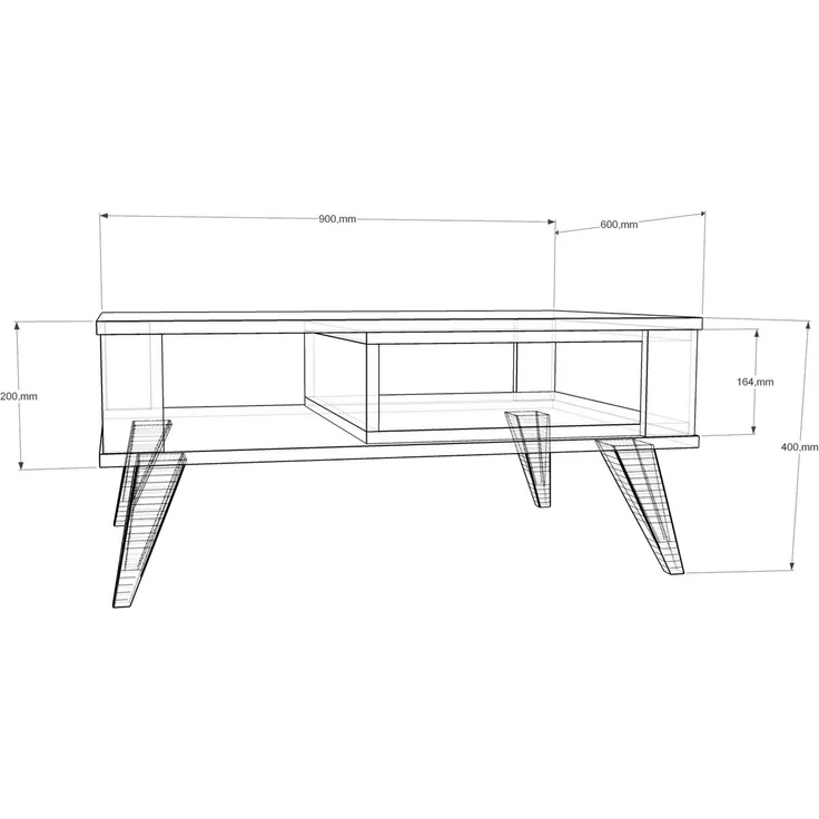 Skye Decor 'Ionis' Couchtisch, Eiche / Weiß, 90 x 40 x 60 cm – Bild 6