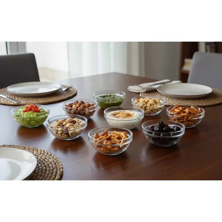 Provance Dipschale Dipschalen Schüsseln aus Glas Ø 9cm 12cm Glasschälchen für Dips, (Set, 6-tlg), spülmaschinengeeignet – Bild 3