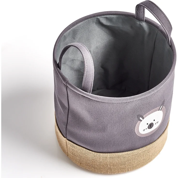 Aufbewahrungskorb Hase - Grau, Jute - Ø 30cm – Bild 3