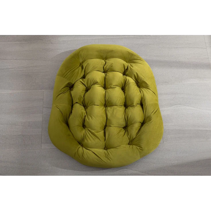 Gepolsterter Schaukelstuhl aus Rattan für den Außenbereich, ideal für Veranda, Wohnzimmer, Terrasse und Garten, Olivgrün, 93 x 73 x 23 cm, YOUDENOVA – Bild 4