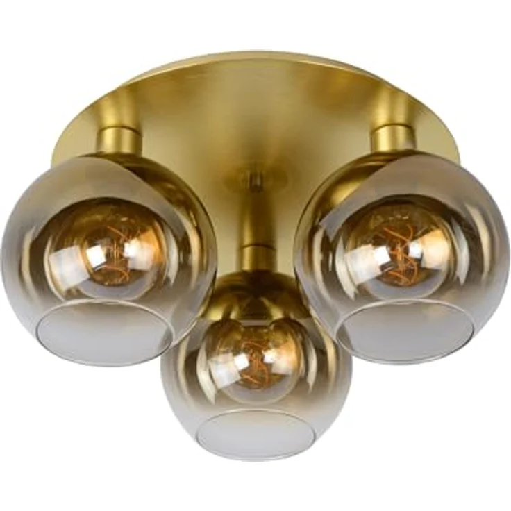 LUCIDE MARIUS, Deckenleuchte 3xE27, Mattes Gold/Messing, geeignet für LED-Lichtquellen, aus Glas gefertigt – Bild 2
