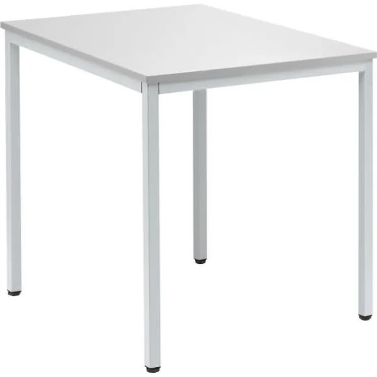 Soennecken Konferenztisch 800x700mm Gestell alusilber Platte lichtgrau