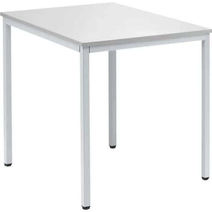 Soennecken Konferenztisch 800x700mm Gestell alusilber Platte lichtgrau