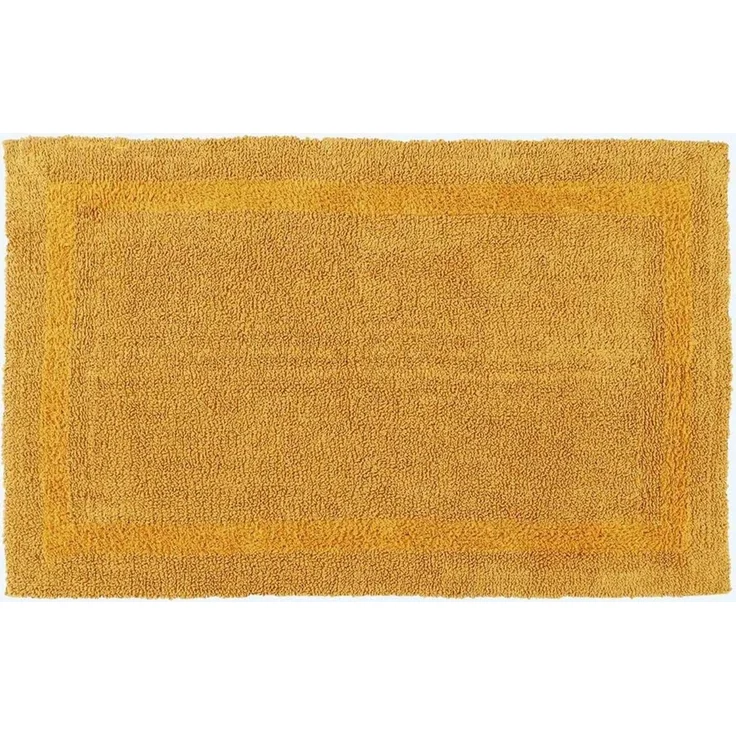 Homescapes Großer Badvorleger senfgelb, XXL Badematte 70x120 cm, Baumwoll-Badteppich Premium mit Wende-Design – Bild 2