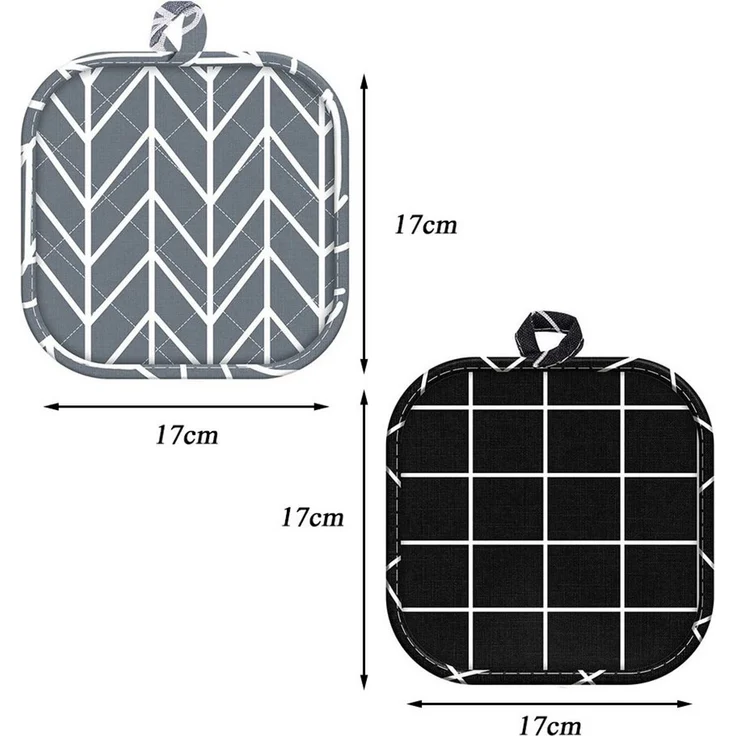 TUWENA Topflappen 4 Stück Hitzebeständige Topflappen Baumwolle, Topflappen Hot Pads, (4-tlg), Hitzebeständig bis 230°C, zum Kochen, Backen und Grillen – Bild 2